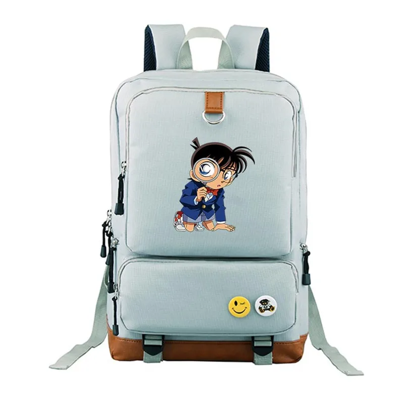 Новый чехол с закрытым рисунком детектива Конана рюкзак из аниме Mochila Feminina