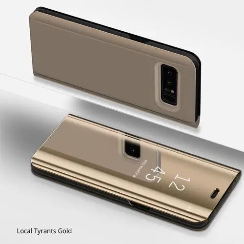 Чехол для samsung Galaxy S10 5G S10 плюс S10e A30 A50 A70 Смарт зеркальная пленка для экрана с четким изображением S10 5g M20 M30 A7 A8 A9 подставка чехол - Цвет: Gold