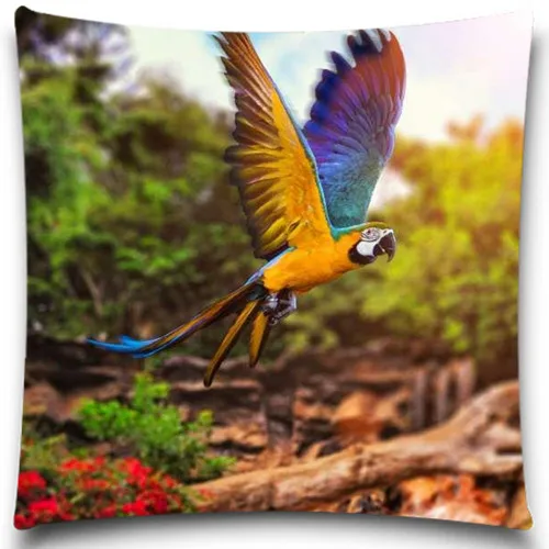 

Rainbow average Parrot Cotton Polyester square 5 size 9 style Pillows Case for Sofa Car Cushion Cover Creative Decoration