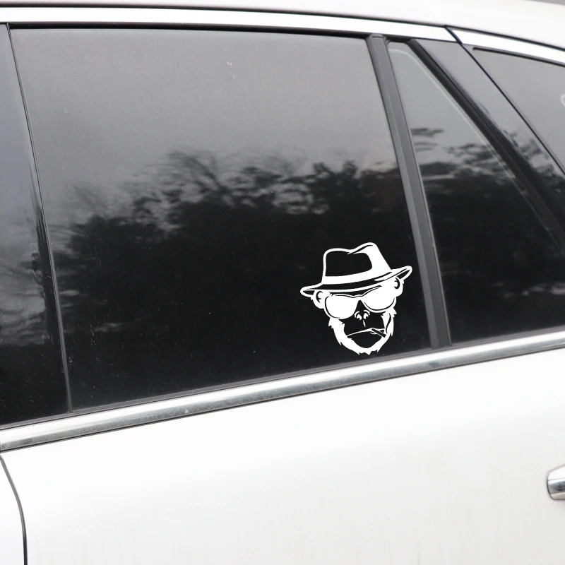 YJZT 16.3CM*16CM Monkeys Head Fashion Pattern Vinyl Decal Body Of Car Sticker Black/Silver C4-1864 | Автомобили и мотоциклы