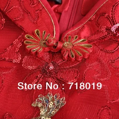 2013 Spring Summer Women Vintage Cheongsam Red Wedding Bridal Rob Chinese Velour Dress Brand Evening Qipao with Embroidery | Тематическая