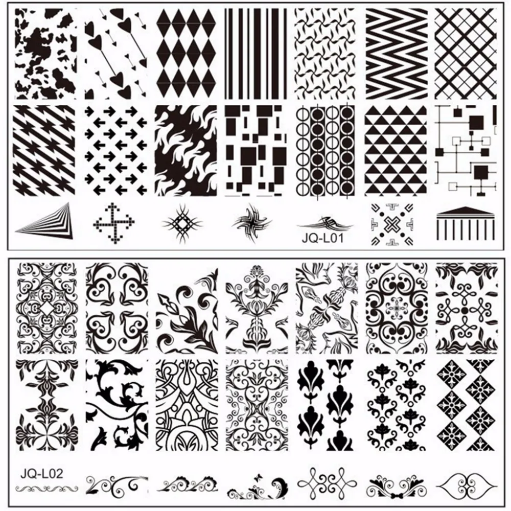 2 шт. трафареты из нержавеющей стали для дизайна ногтей|nail art stamper plate|stencils printstamper