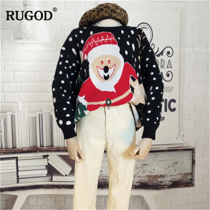 RUGOD/Винтажные Модные женские пуловеры повседневные свободные рождественские