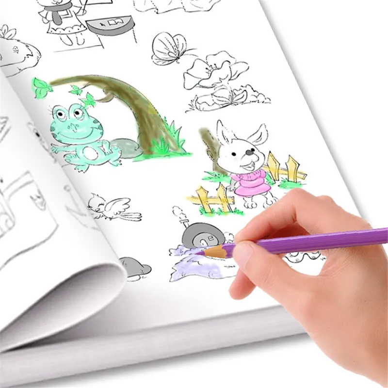 

New 6000 Animal /Fruit / vegetable / plant Cartoon Baby Drawing Book Coloring Books for Kids Children Painting in total 2