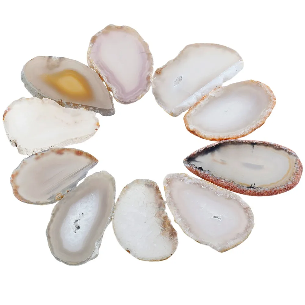 TUMBEELLUWA 1 партия (5 шт.) Натуральный Полированный легкий стол ломтики агата