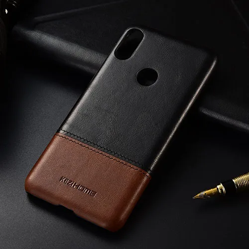 black Чехол для Motorola Moto P30 Note KEZiHOME, роскошный хит цвета, натуральная кожа, твердая задняя крышка, Капа для Moto P30 Play, чехол для телефона s - Цвет: black