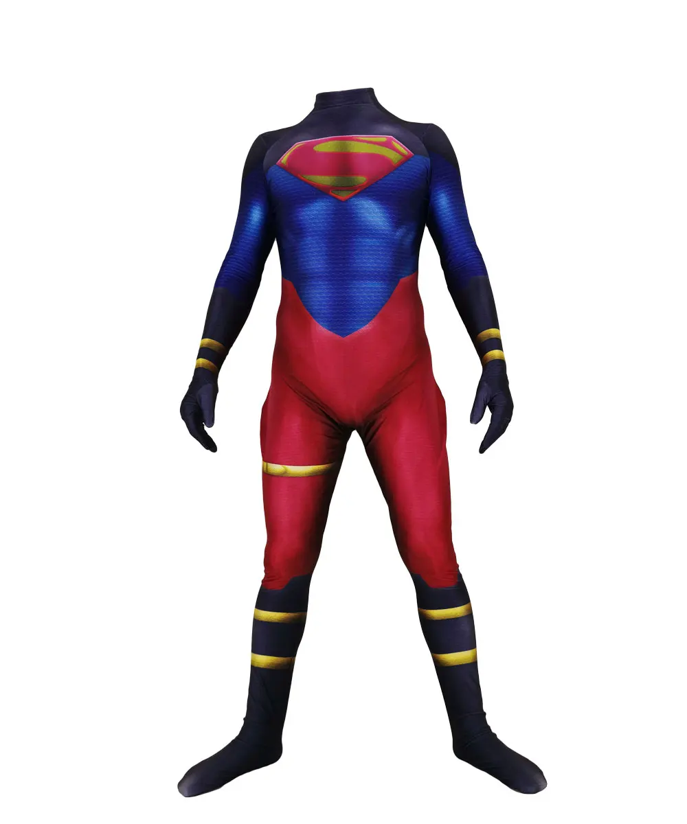 Новинка костюм Супермена для косплея с 3D принтом мужской из спандекса на