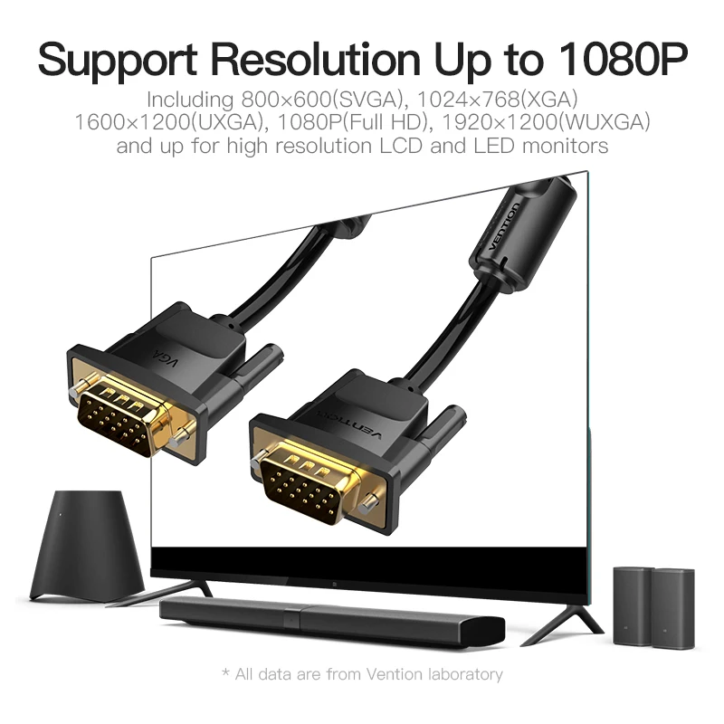 Кабель Vention 1080P VGA 3 + 9 к кабель с позолоченным разъемом Папа папа 1 м 2 5 8 10 для