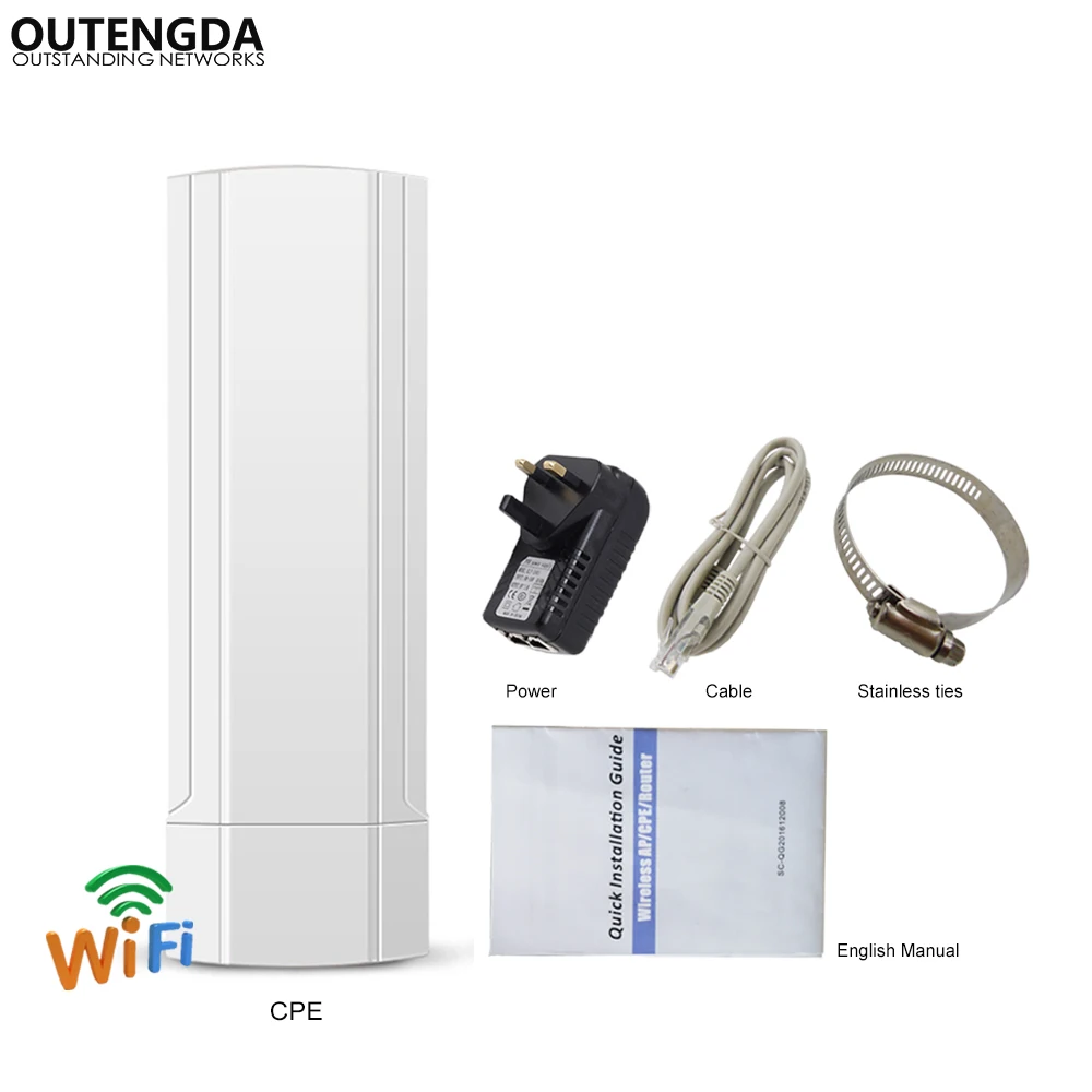 300Mbs Wireless Outdoor CPE AP 3km Long Range 2.4Ghz 14dBi ANT Wireless Bridge Digital Display WiFi AP Router with POE Adapter