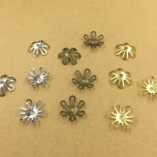 

100 PCS 11mm Metal Brass Filigree Flowers Base Setting Flowers Bead Caps Tray DIY Handmade Accessories For Jewelry Making