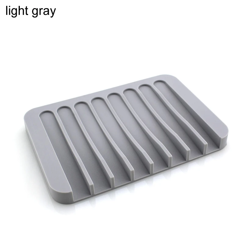 light gray Анти-скольжение обустройство дома силиконовые гибкие приспособления для ванной комнаты оборудование для ванной поднос мыльницы держатель тарелки - Цвет: light gray
