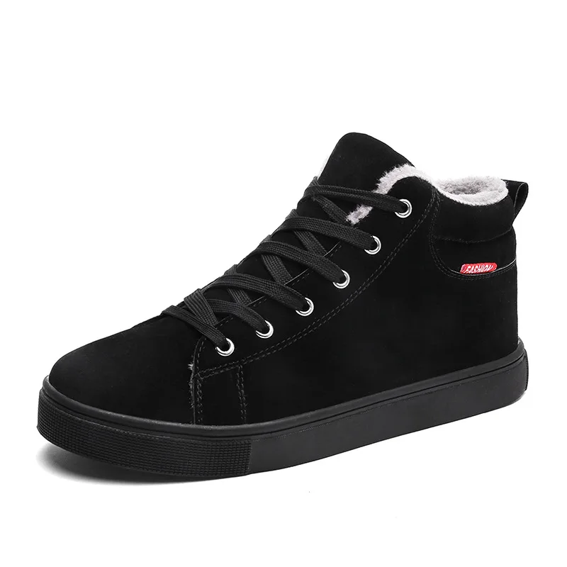 Black REETENE/Новинка года; зимняя обувь; удобные мужские ботинки на меху высокого качества; модная очень теплая обувь; мужские зимние ботинки - Цвет: Black