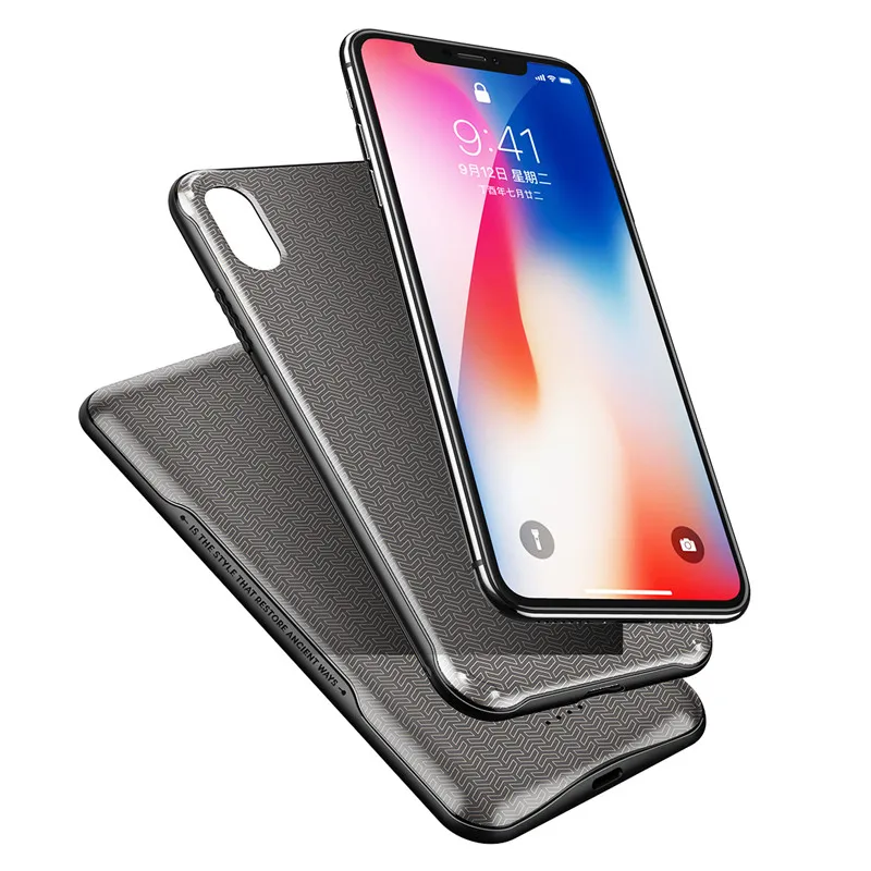 ROCK QI 5000 мАч беспроводной внешний аккумулятор чехол для iphone X, ультра тонкий внешний резервный чехол для зарядного устройства для iphone X - Цвет: black color