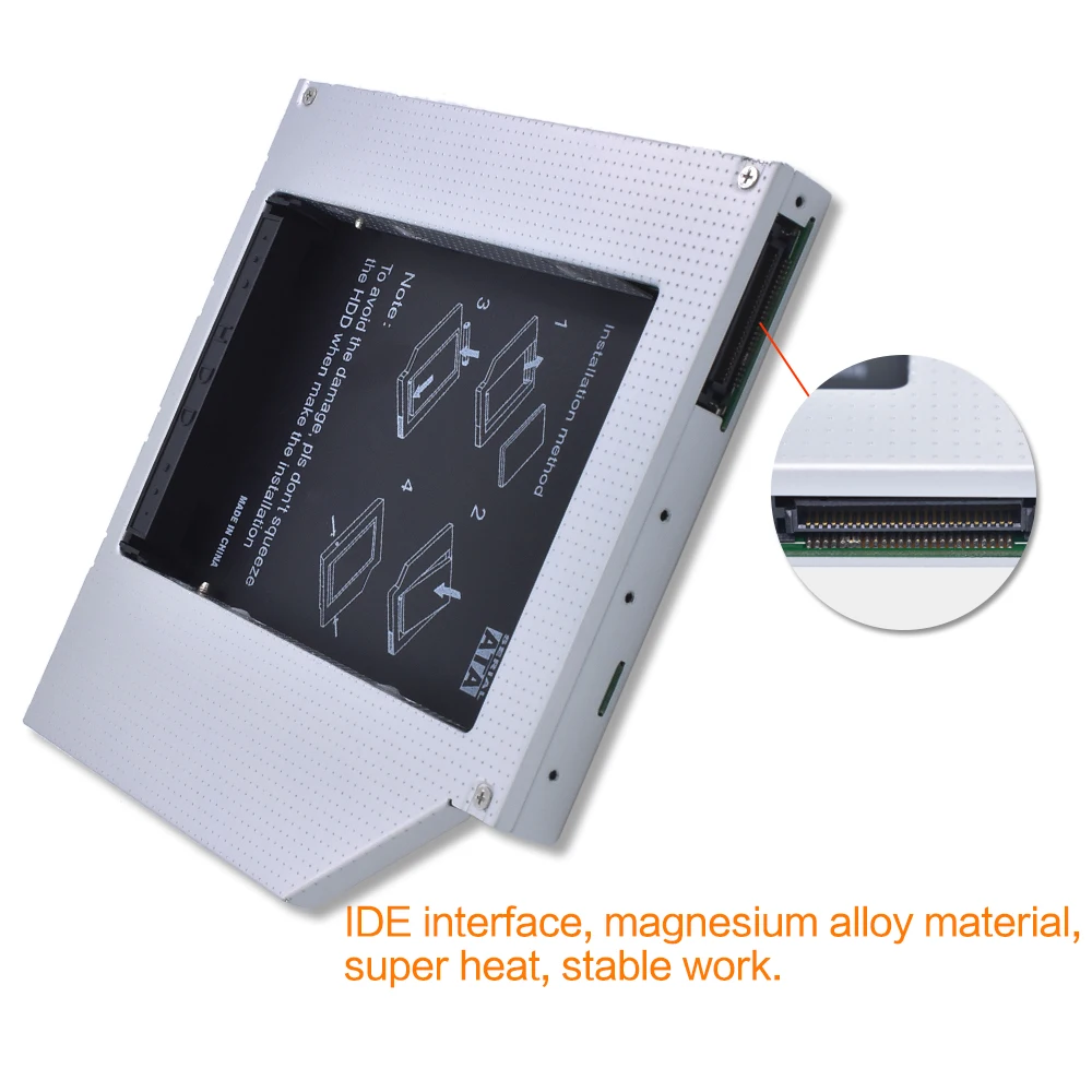 TISHRIC 2018 Тетрадь ODD DVD ROM Optibay Алюминий 2nd HDD Caddy 12 7 мм IDE SATA 2 5 дюймов Чехол для SSD