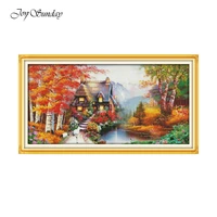 house of dreams cross stitch kit joy sunday ctitch stitch printed fabric water soluble canvas dmc embroidery floss home decor