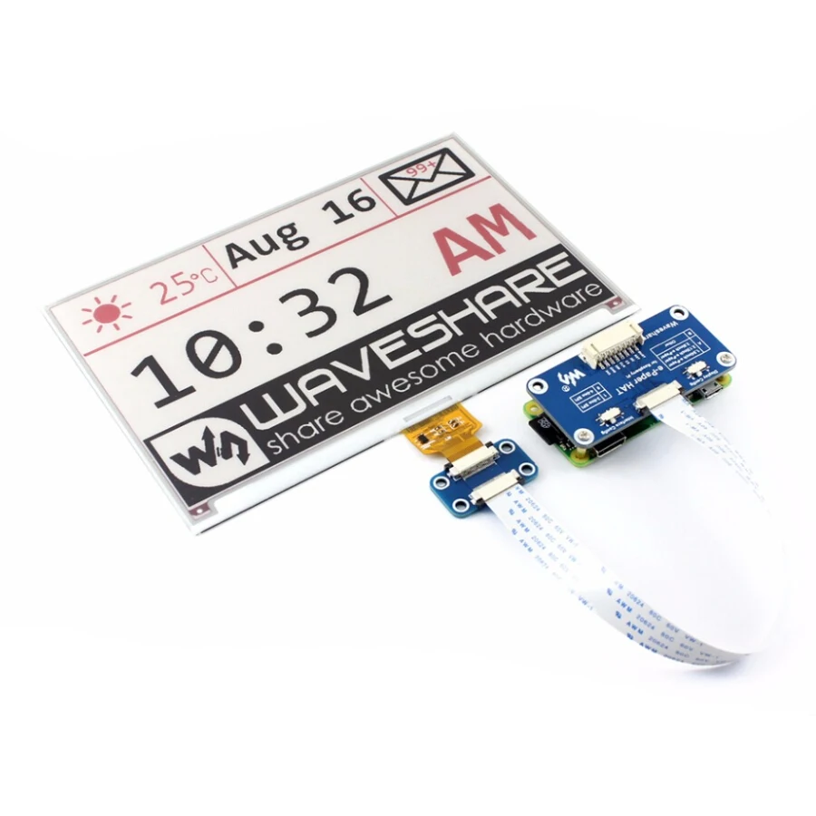 ShenzhenMaker Store 640x384 7 5 дюймов E Ink дисплей шляпа для Raspberry Pi красный черный белый SPI