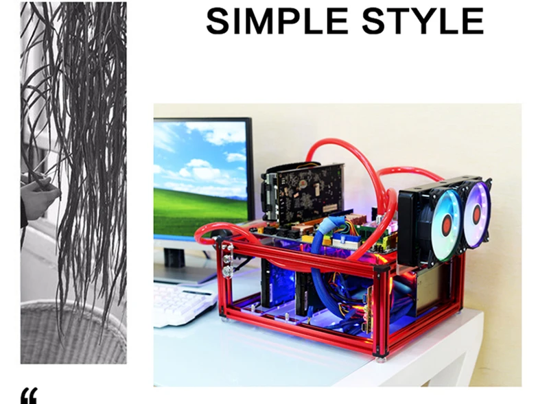 QDIY PC-JMK DIY алюминиевый сплав ATX материнская плата ПК Шасси в корпусе открытая голая рамка горизонтальная водяная охлаждающая платформа компьютерный чехол