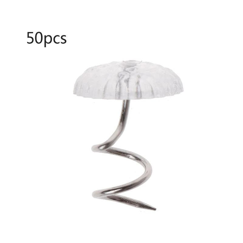

50PCS Clear Heads Twist Pins Fixed Fastener for Upholstery Blankets Sofa sets Plastic&Alloy