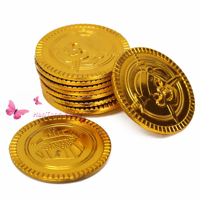 25 шт. пиратские золотые монеты Пластиковые искусственные для вечеринки