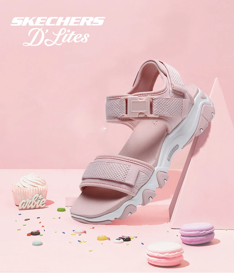 Skechers/женские летние сандалии; Новое поступление; красивые уличные женские спортивные сандалии на платформе; Летняя обувь на танкетке; 88888160-LTPK