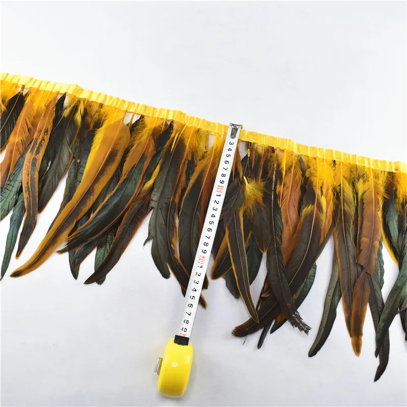 1 метр Золотой Желтый фазан с перьями из хвоста петуха лента Trim25 30cm Сделай Сам