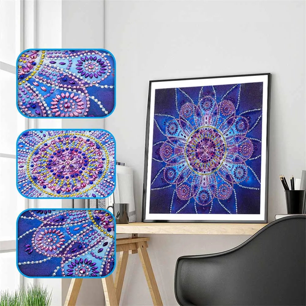 30*30 см 5D DIY круглая Алмазная картина вышивка крестиком животное цветок наборы