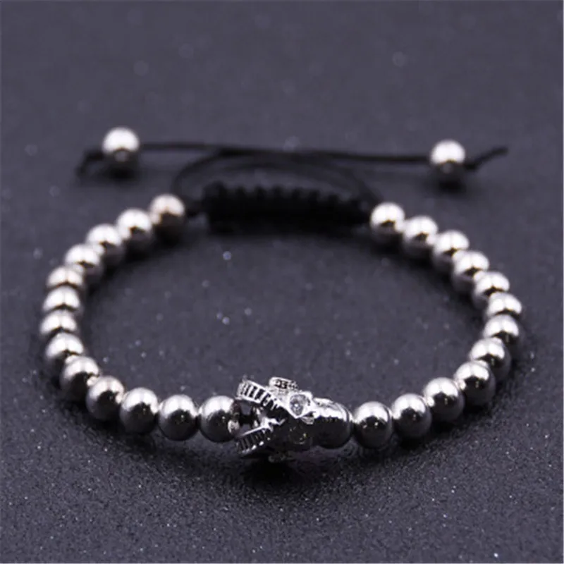 Новые ручные черные/Золотые круглые бусины 6 мм медные из бисера Регулируемые