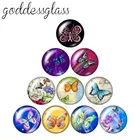 Модные красивые цветы, 10 шт., 12 мм18 мм20 мм25 мм, круглые стеклянные фото Кабошоны, демонстрация плоской задней части, фурнитура для изготовления ZB0483