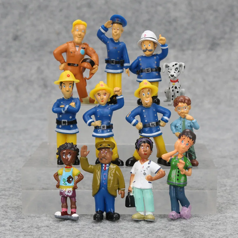 12 шт./компл. фигурки героев Fireman Sam игрушки 3 6 см милые Мультяшные ПВХ Куклы для
