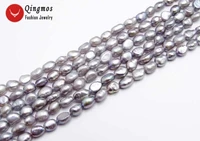 qingmos 6 7mm gray baroque natural freshwater pearl loose beads for jewelry making necklace bracelet diy 14 los779 free ship