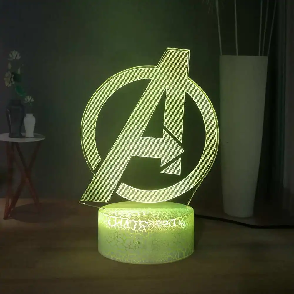 Marvel's The Avengers светодиодный ночник Marvel Фильм Мстители с логотипом USB Touch