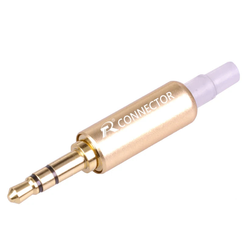 Gold - White Tail 100 шт. Алюминий Jack 3,5 наушники-затычки, удлиненное сзади, штекерные зажимы 3,5 мм 3 полюс стерео штекер позолоченная проволока разъем - Цвет: Gold - White Tail