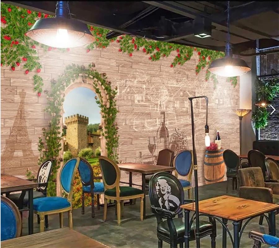 3D обои beibehang на заказ настенные ретро с изображением винограда и деревьев