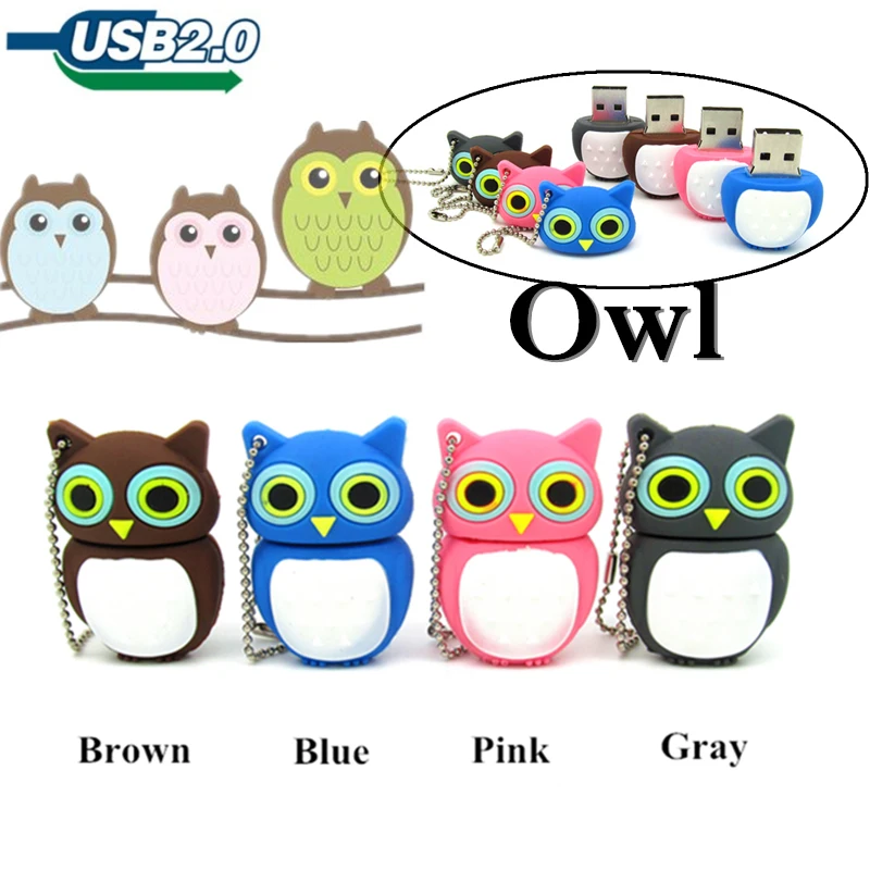 

Beautiful owl usb flash drive pen drive cute Pendrive 4GB 8GB 16GB memory stick usb 2.0 100% Real Capacitymemory stick