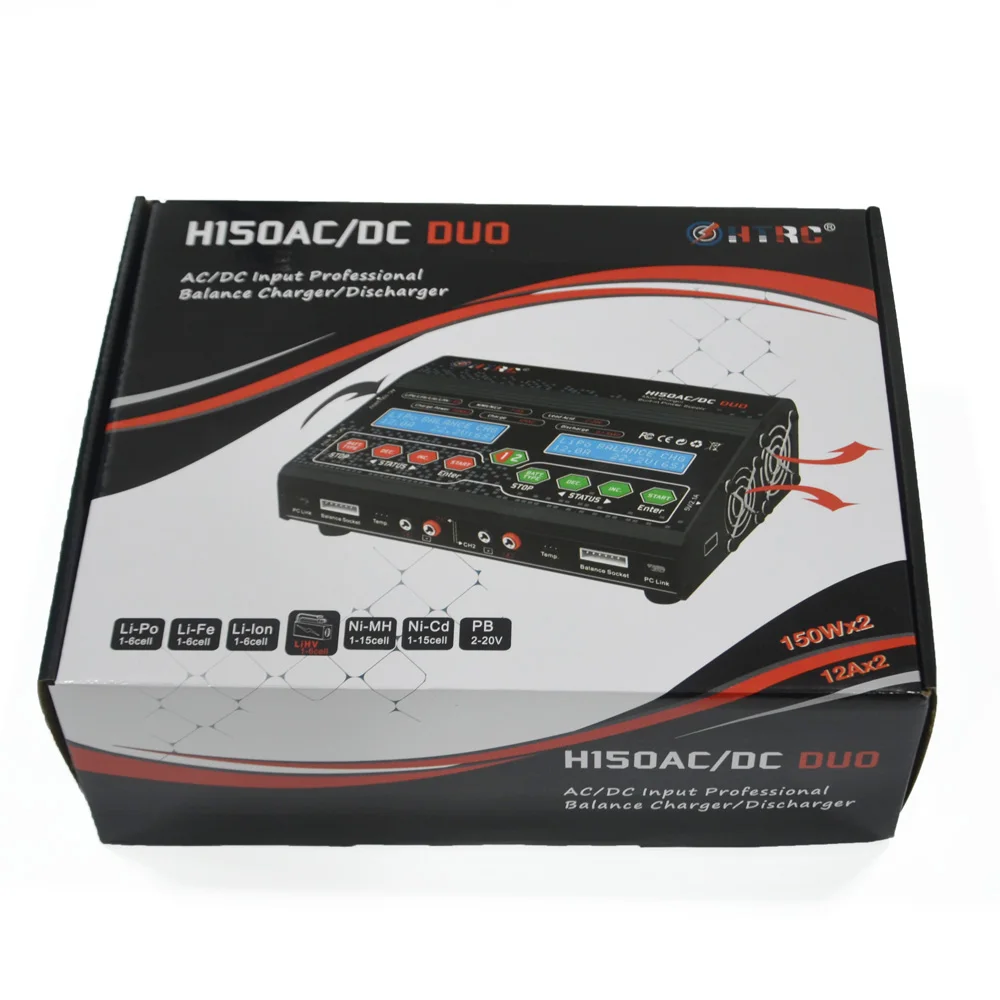 

HTRC H150 DUO AC/DC 300WX2 12AX2 Dual Output Battery Balance Charger Discharger