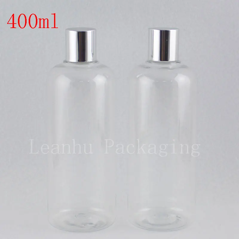 

400ml Transparent Cosmetic Container Plastic 400ML Cosmetic Packaging Container Massage Oil Shampoo Liquid PET Bottles 400CC