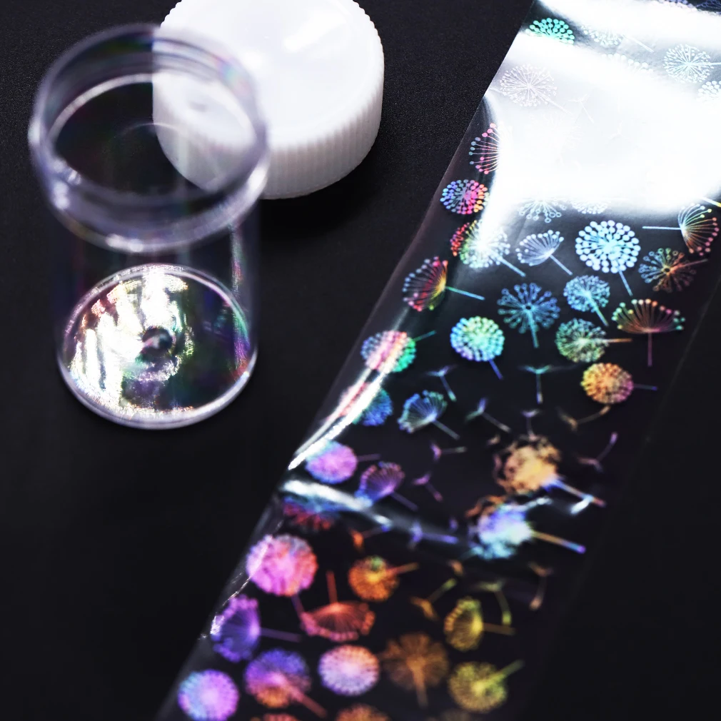 3D Одуванчик цветок наклейки для ногтей Переводные фольги красочная полная