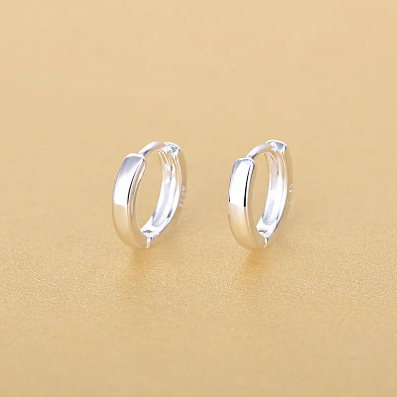 925 Sterling Silver Smooth Circle Round Clip Earrings For Women Fashion Jewelry 2018