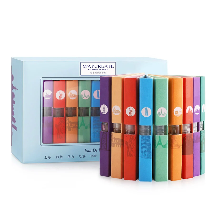 1Set 9Pcs With Box MayCreate парфюмированный Модный женский распылитель, Подарочный мини парфюмированный флакон, стеклянный женский парфюмированный цветочный аромат, 1 комплект, 9 шт - Цвет: 1Set 9Pcs With Box