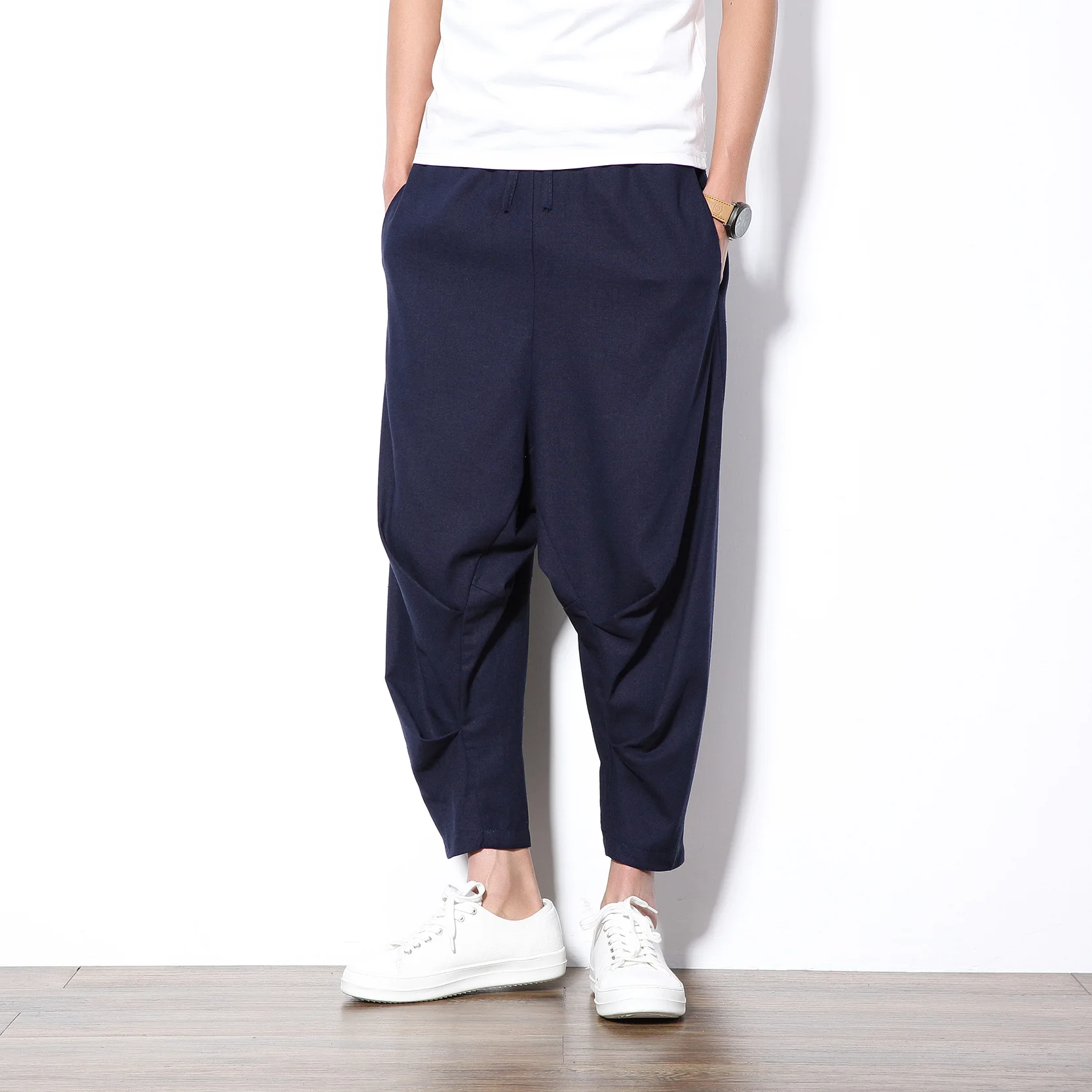 Новые модные брюки мужчины 2017 сезон: весна–лето принт простой ретро леггинсы