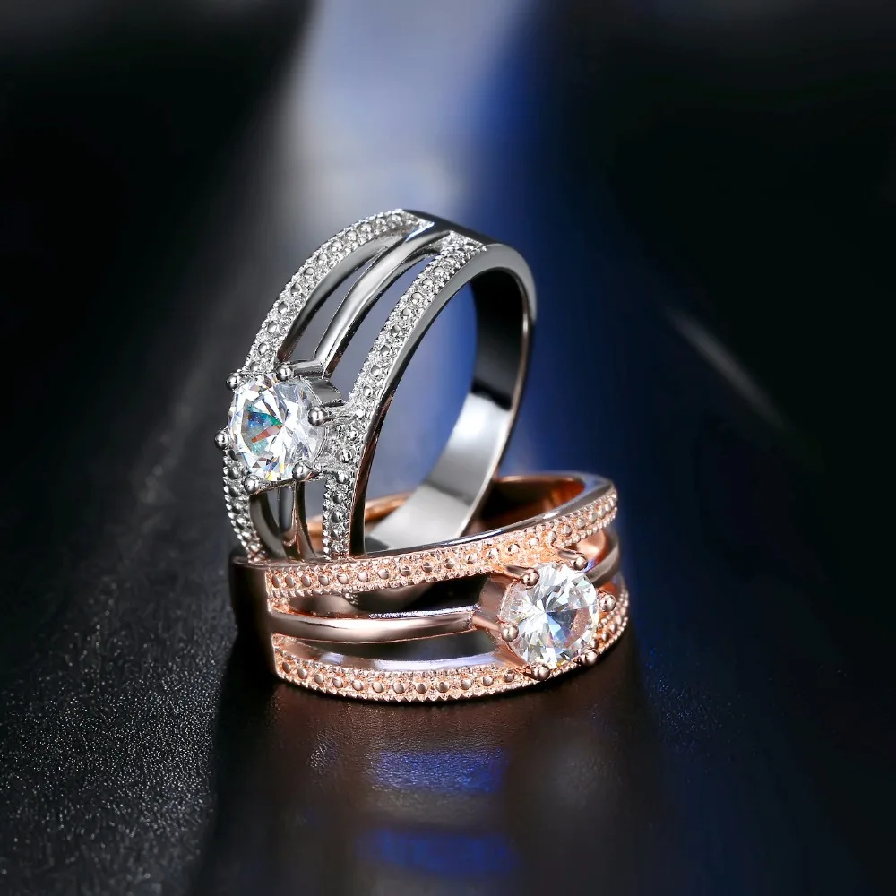 Женское Обручальное Кольцо FAMSHIN кольцо с австрийскими кристаллами цвета