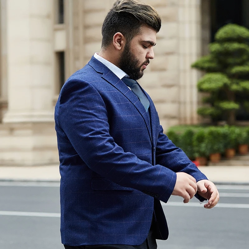 Мужской клетчатый пиджак размера плюс 6XL 7XL 8XL 9XL 9xl мужской костюм Блейзер деловой
