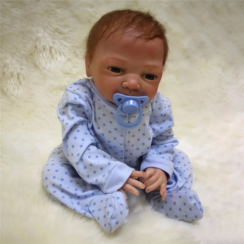 Soft Silicone Reborn Baby Boy Dolls 46cm Fake Babies For Children Gift Sleeping Doll Toys bebes bonecas | Игрушки и хобби