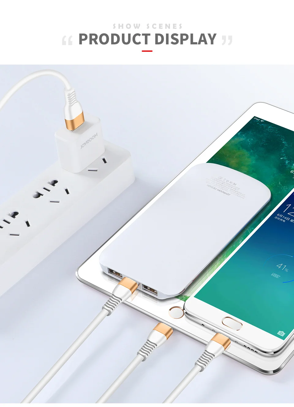 Joyroom 1,5 м Мобильный телефон передачи данных кабель Micro Тип usb C Lightning 3 в 1 USB кабель Android iOS быстро зарядный кабель