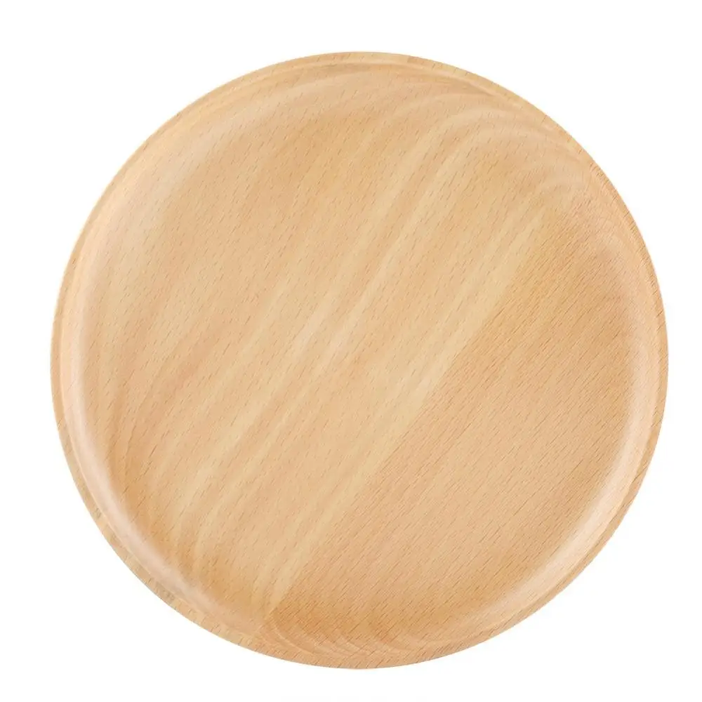 Экологичная круглая тарелка из бука фруктовая закуска сладости десертная для