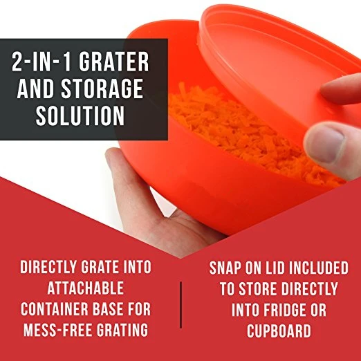 LC Двусторонняя терка для сыра с нескользящие Коробка хранения гаджет
