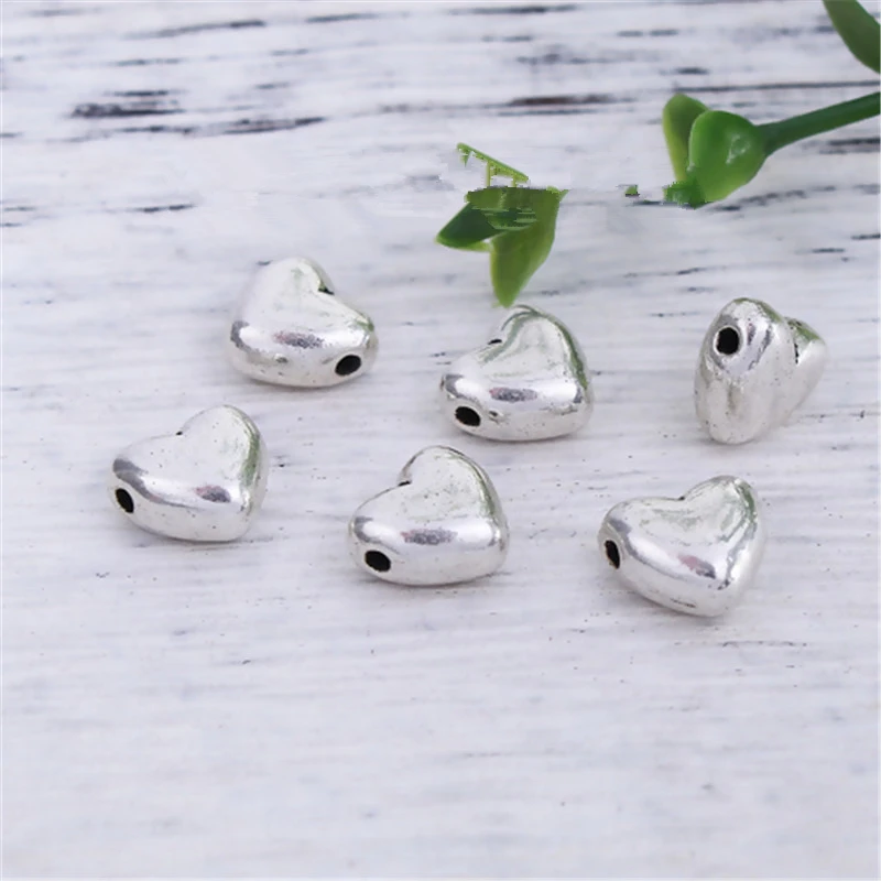 DoreenBeads цинковый бусины вставки из сплава в форме сердца серебряный цвет сделай
