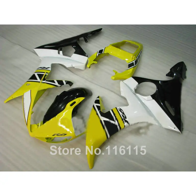 

MOTOMARTS ABS Полный комплект обтекателей подходит для YAMAHA R6 2003 2004 2005 черный желтый белый YZF R6 обтекатели комплект 03 04 05 #132