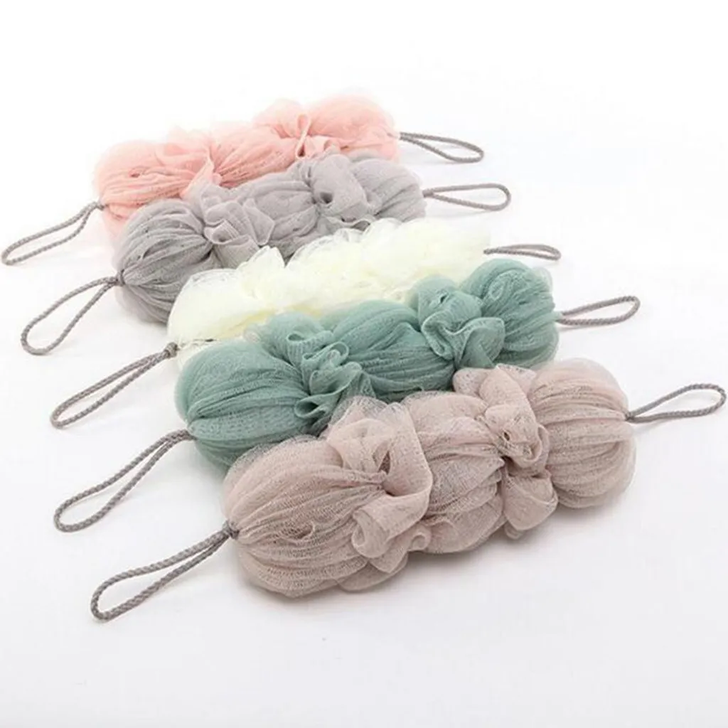 Длинная губка для душа Loofah отшелушивающий сетчатый шарик премиум класса простой