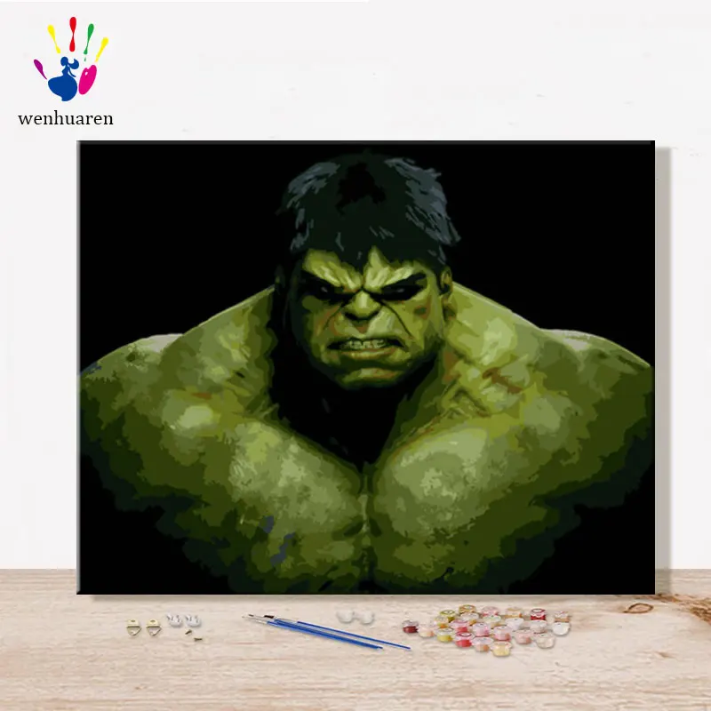 Paint by numbes художественная живопись по номерам студии Железный человек Человек-паук Невероятный Халк Мстители Капитан Америка - Цвет: 6736 The Hulk